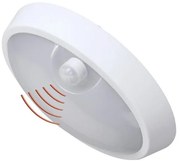 Adeleq LED Πλαφονιέρα Οβάλ Με Ανιχνευτή Κίνησης PIR Φ240mm 15W 4000K IP54 Λευκή 21-240157108