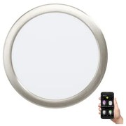 Φωτιστικό Στρογγυλό Χωνευτό Nickel Satine 21.6cm LED Panel 16,5w 2700-6500K 2100lm Τηλεχειριστήριο-Εφαρμογή Eglo Fueva-Z 98844