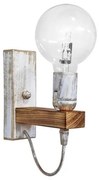 Απλίκα Φωτιστικό Τοίχου E27AP FLAT WH-BR Ξύλινο Ντουί 31-1313 Heronia-31-1313-Μπρονζέ 31-1313