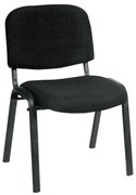 SIGMA Καρέκλα Στοιβαζόμενη Γραφείου Επισκέπτη, Μέταλλο Βαφή Μαύρο, Ύφασμα Μαύρο