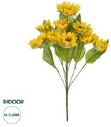 GloboStar® Artificial Garden YELLOW SUNFLOWER BRANCH 21383 Τεχνητό Διακοσμητικό Κλαδί Ηλιοτρόπιο Κίτρινο Y49cm