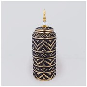 Βάζο Κεραμικό Μαύρο-Χρυσό 15x15x42.2cm 752-20355 Estheti 752-20355 Μαύρο-Χρυσό