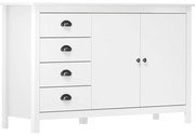 vidaXL Μπουφές Hill Λευκός 130x40x80 εκ. από Μασίφ Ξύλο Πεύκου