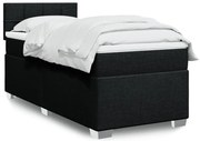 vidaXL Κρεβάτι Boxspring με Στρώμα Μαύρο 100 x 200 εκ. Υφασμάτινο