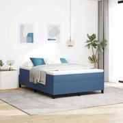 vidaXL Κρεβάτι με ελατήρια Μπλε 140 x 190 cm Βελούδο