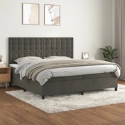 ΚΡΕΒΑΤΙ BOXSPRING ΜΕ ΣΤΡΩΜΑ ΣΚΟΥΡΟ ΓΚΡΙ 200X200 ΕΚ. ΒΕΛΟΥΔΙΝΟ 3143284