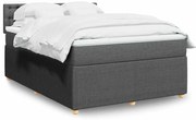 vidaXL Κρεβάτι Boxspring με Στρώμα Σκούρο Γκρι 140x190 εκ. Υφασμάτινο