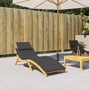vidaXL Μαξιλάρι Ξαπλώστρας Μαύρο 186x58x4 εκ. από Ύφασμα Oxford