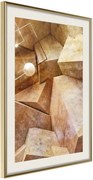 Αφίσα - Cubic Rocks - 40x60 - Χρυσό - Με πασπαρτού