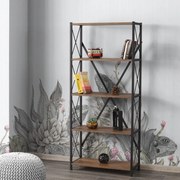 MULTIHOME ΒΙΒΛΙΟΘΗΚΗ ΜΕ ΜΑΥΡΟ ΣΚΕΛΕΤΟ ΚΑΙ ΡΑΦΙΑ ΚΑΡΥΔΙΑ 160x71x30 ΚΩΔ.234  951-027-0710
