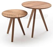Σετ Τραπεζάκια Σαλονιού Μασίφ Καφέ 50x50x45