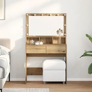 vidaXL Τραπέζι περιποίησης με συρτάρι artisan δρυς 80 x 41 x 134.5 εκ.