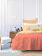 Ariete Casa Σετ Σεντόνια Βαμβακοσατέν 250 TC King Size 240×270 – Lux Home Ροδακινί/Εκρού