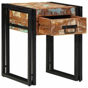 vidaXL End Table με συρτάρι 40 x 40 x 50 cm Στερεό Ανακτηθέν Ξύλο