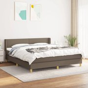 Κρεβάτι Boxspring με Στρώμα Taupe 180x200 εκ. Υφασμάτινο - Μπεζ-Γκρι