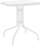 Τραπέζι Watson pakoworld μέταλλο λευκό- γυαλί 70x70x70εκ