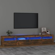 Έπιπλο Τηλεόρασης με LED Καπνιστή Δρυς 240x35x40 εκ. - Καφέ