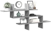 vidaXL Ραφιέρα Τοίχου Γκρι Sonoma 124,5x18x60,5 εκ. Επεξεργασμένο Ξύλο