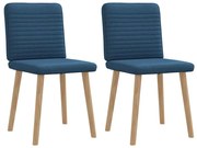 vidaXL Καρέκλες Τραπεζαρίας 2 τεμ. Μπλε Υφασμάτινες