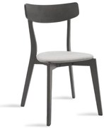 Καρέκλα Toto γκρι ύφασμα-rubberwood ανθρακί πόδι 2αδα 45x48x78 εκ.