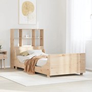 vidaXL Κρεβάτι Βιβλιοθήκη Χωρίς Στρώμα 90x200 εκ Μασίφ Ξύλο