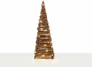 "NATURAL RATTAN CONE TREE" 30 MINI WW LED ΛΑΜΠ. ΜΠΑΤ. 3ΧΑΑ,IP20 Φ17X50CM ACA X11301120