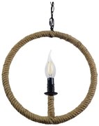 Κρεμαστό Φωτιστικό Οροφής Μαύρο Μπεζ Σχοινί LINDELL 10001111 Globostar-10001111-Μπεζ 10001111