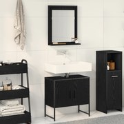 vidaXL σετ μπάνιου 2 τεμαχίων Μαύρο Δρυς από κατασκευασμένο ξύλο