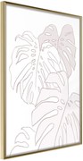 Αφίσα - Beige Leaves - 40x60 - Χρυσό - Χωρίς πασπαρτού