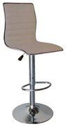 WOODWELL ΕΜ970,2ALFI Σκαμπό BAR με Πλάτη, Βάση Χρώμιο, PU Cappuccino Ρύθμιση Ύψους, Περιστρεφόμενο 41x50x59/94-80/115cm ΕΜ970,2