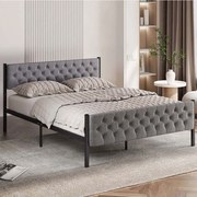 Κρεβάτι Stil (Για Στρώμα 160x200cm) 837WST1155 160x200x88cm Grey Διπλό