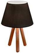 Επιτραπέζιο Φωτιστικό Lander Ύφασμα Pvc-ξύλο 22x17x32εκ Megapap-GP029-0020,3-Μαύρο GP029-0020,3