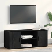 vidaXL Κονσόλα Τηλεόρασης Μαύρο Δρυς 100x35x40 εκ Επεξεργασμένο Ξύλο