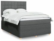 Κρεβάτι Boxspring με Στρώμα Σκούρο Γκρι 160x200 εκ Υφασμάτινο - Γκρι