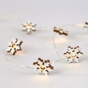 "WOODEN SNOWFLAKE" 10 LED ΛΑΜΠ. ΣΕΙΡΑ ΜΠΑΤ.(2xAA),WW, ΑΣΗΜΙ ΚΑΛ. ΧΑΛΚ.,IP20, 90+30cm,ΔΙΑΦ ΚΑΛ ΤΡΟΦ ACA X07101140