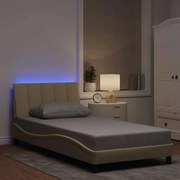 Σκελετός Κρεβατιού Χωρίς Στρώμα Hanko Κρεμ 100 x 200 εκ. Υφασμάτινο