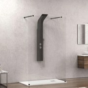 Πάνελ Ντουζιέρας Σταθερό Walkin 3 WAL3N108 Clear-Black Karag 108X200 Αλουμίνιο