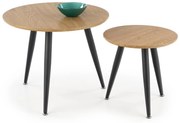 MENTONA 2, set of two coffee tables, color: golden oak / black DIOMMI V-CH-MENTONA_2-LAW