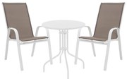 Σετ κήπου - Τραπεζαρία Vergo - Calan 3 τεμ. μέταλλο λευκό Φ60x70 εκ. 60x60x70 εκ.