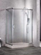 Sanitec AS80140F Καμπίνα Ασύμμετρης Ντουζιέρας Frosted 80x140x180cm