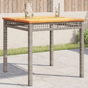 Τραπέζι Κήπου Γκρι 80x80x75 εκ. Συνθετικό Ρατάν / Ξύλο Ακακίας 366274
