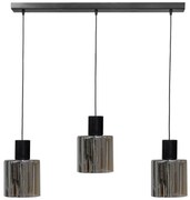 Φωτιστικό Οροφής - Ράγα Mirror-C 02-0421 3/Ε27 Φ15x80x100cm Fume-Black Heronia Μέταλλο,Γυαλί