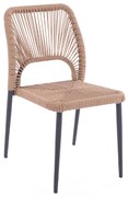 ΚΑΡΕΚΛΑ ΑΛΟΥΜΙΝΙΟΥ ΓΚΡΙ ΜΕ P.E.TWIST RATTAN ΜΠΕΖ HM5770.02 45x63x82Υ εκ.