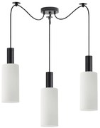 SE21-BL-4-BL3-GL3 ADEPT TUBE Black Pendant White Glass+