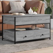 vidaXL Τραπεζάκι Σαλονιού Γκρι Sonoma 85x50x50 εκ. Επεξ. Ξύλο/Μέταλλο