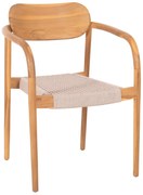 Πολυθρόνα OSLO Ξύλο Teak Φυσικό και Μπέζ Σχοινί 55x54x80Yεκ. 55x54x80 εκ.
