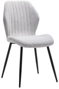 Καρέκλα Fersity ύφασμα λευκό-πόδι μέταλλο μαύρο 48x56.5x85.5εκ 48x56.5x85.5 εκ.