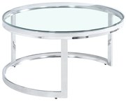 LOUXOR COFFEE TABLE ΑΣΗΜΙ ΔΙΑΦΑΝΟ D80xH43 - 04-0534