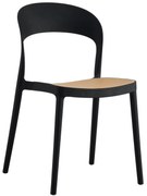 Καρέκλα CLEO C5936.02 Πολυπροπυλενίου Μαύρη - Μπέζ 41x53x81Υ εκ. 41x53x81 εκ.