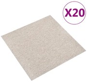 vidaXL Μοκέτα Πλακάκι 20 τεμ. Ανοιχτό Μπεζ 5 μ² 50x50 εκ.